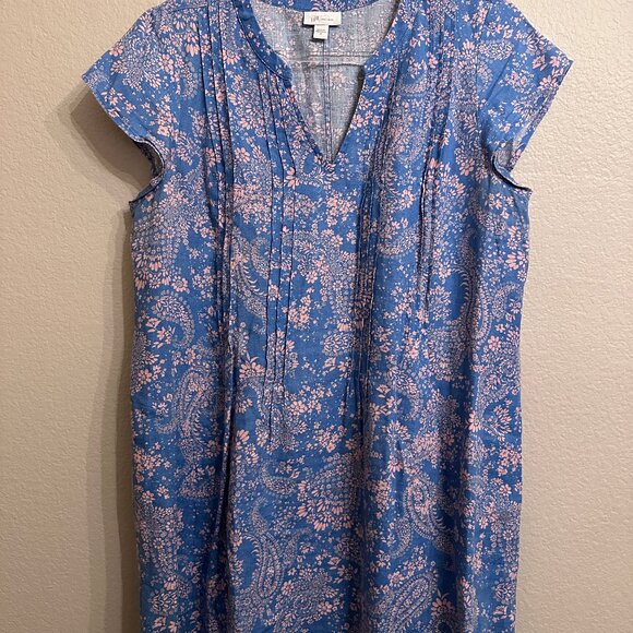 J. Jill Love Linen Blue/Pink Floral Dress - Picture 3 of 8
